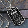 To My Son From Dad | Never Forget | Dog Tag Military Ball Chain