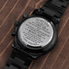 Son Never Lose, Engraved Design Black Watch, Gift For Son From Dad, Christmas Gift Idea