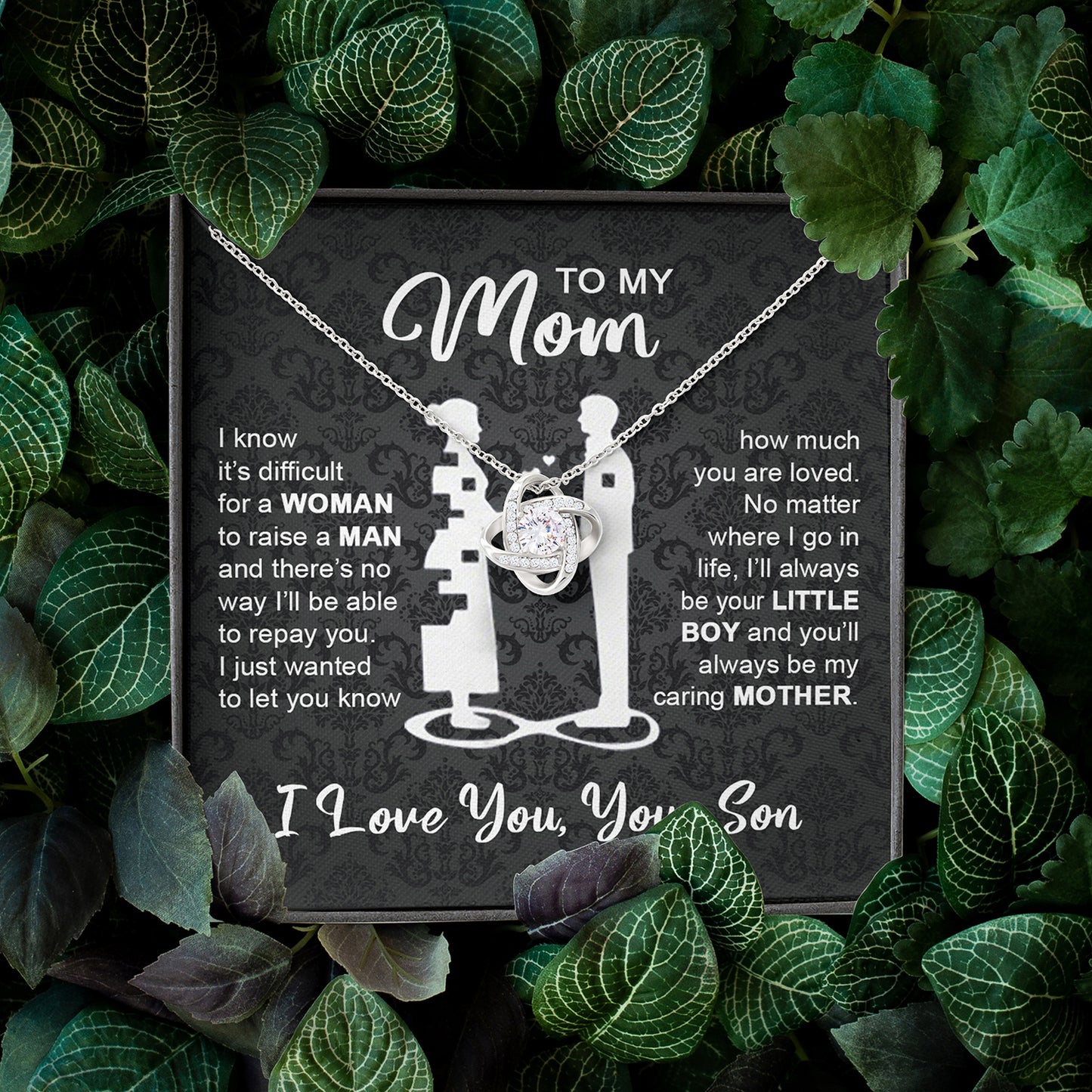 To My Mom Gift From Son | I'll Always Be Your Little Boy | Love Knot Necklace