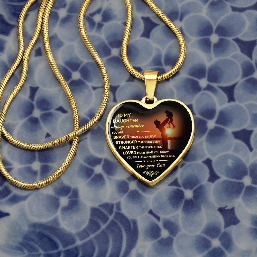 To My Daughter - Always Be My Baby Girl, Heart Necklace