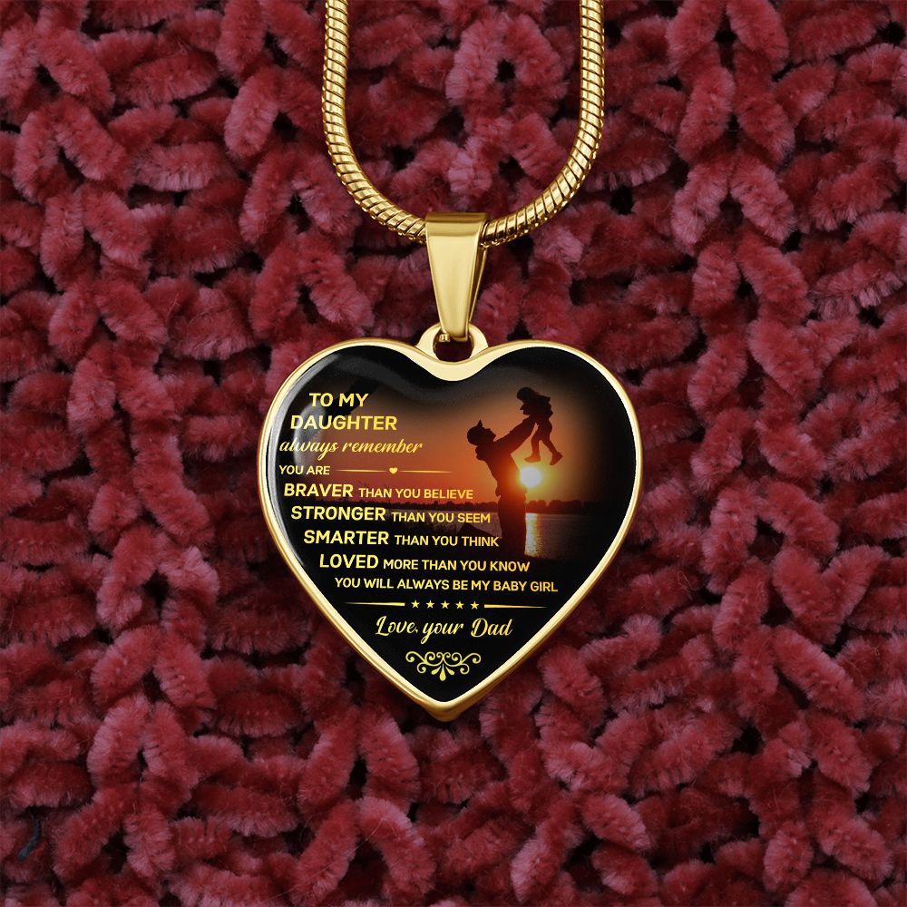 To My Daughter - Always Be My Baby Girl, Heart Necklace