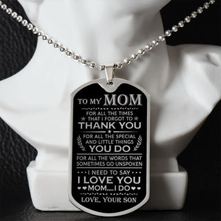 Mom For All The Times, Dog Tag Necklace, Mother's Day Gift Idea
