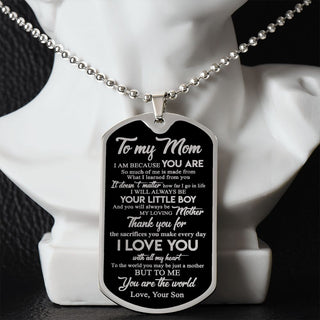 Mom Always Be Your Little Boy, Dog Tag Necklace, Perfect Gift For Mom From Son