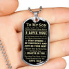 To My Son Dog Tag Necklace | Stay Strong Be Confident | Unique Gift Ideas For Son