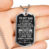 To My Dad Dog Tag Necklace | I Learned From You | Christmas Gift for Dad