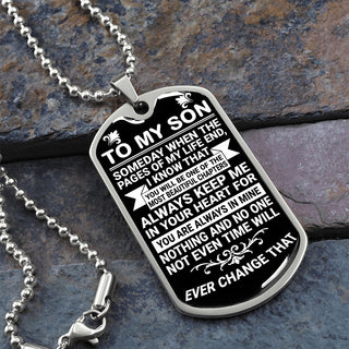 To My Son - Always Keep Me In Your Heart - Dog Tag Necklace