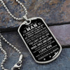 To My Man Dog Tag Necklace | Word Smile And Laugh | Romantic Gift for Him