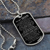 To My Son Dog Tag Necklace | Laugh Love Live | Gift for Son from Parents