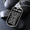 To My Dad | You Are The Greatest | Sentimental Gift for Dad | Dog Tag Necklace