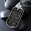 Son The World To Me | Dog Tag Necklace | Gift For Son From Dad