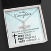 To My Daughter Gift | CZ Cross Necklace | Pray On It