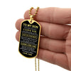 Son Laugh Love Live, Dog Tag Necklace, Gift For Son From Dad