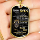 To My Son | Never Forget Your Way Back Home | Dog Tag Necklace | Gift For Son From Dad