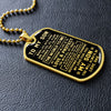 Son The World To Me | Dog Tag Necklace | Gift For Son From Dad
