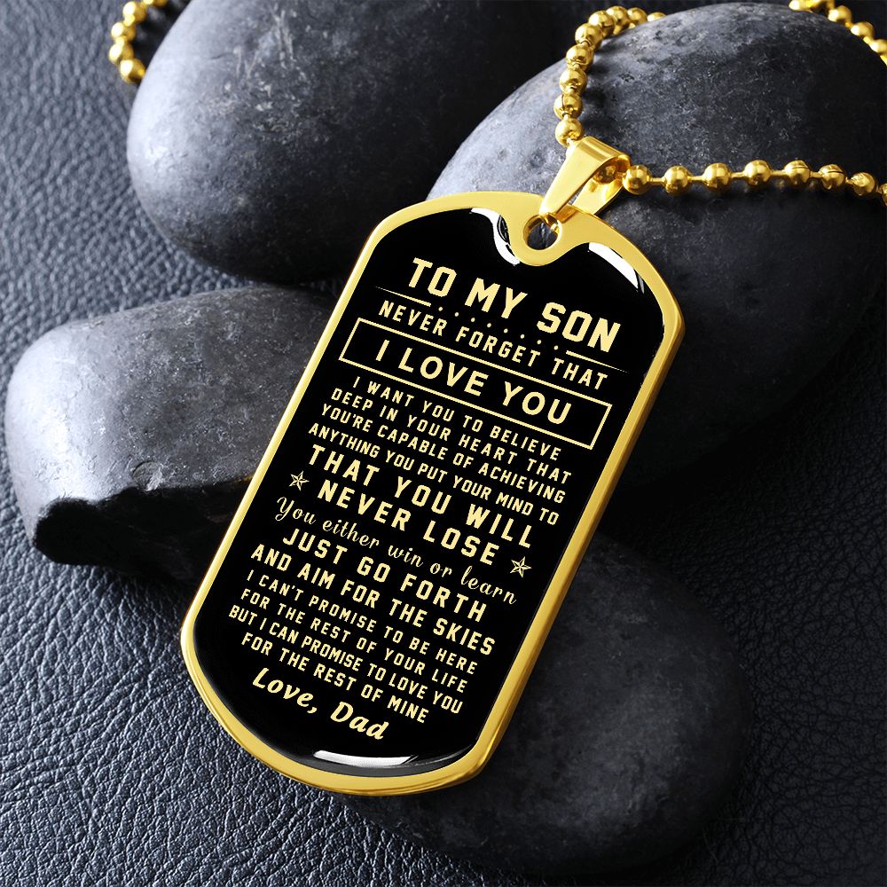 To My Son Gift From Dad | I Can Promise | Dog Tag Necklace Custom Engraving