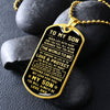 Son The World To Me | Dog Tag Necklace | Gift For Son From Dad