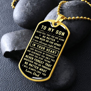 To My Son | Never Forget That | Dog Tag Necklace | Gift For Son From Dad