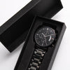 Son Your Happiness, Engraved Design Black Chronograph Watch, Gift for Son from Dad, Christmas Gift Idea