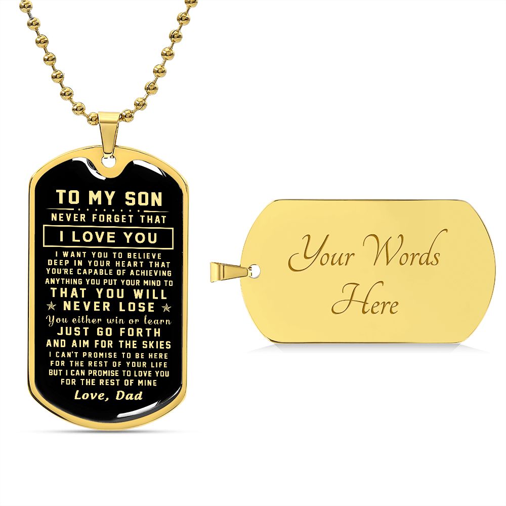 To My Son Gift From Dad | I Can Promise | Dog Tag Necklace Custom Engraving