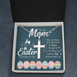 To My Mom | Happy Easter | Stainless Cross Necklace