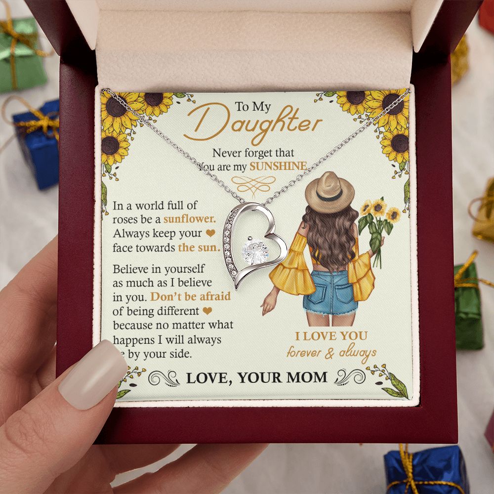 To My Daughter | My Sunshine | Forever Love Necklace | Gift for Daughter from Mom