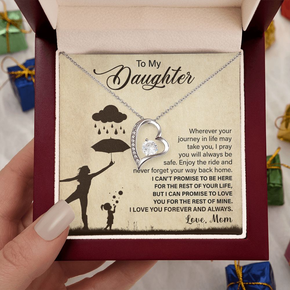 Daughter Way Back Home, Forever Love Necklace, Gift for Daughter from Mom