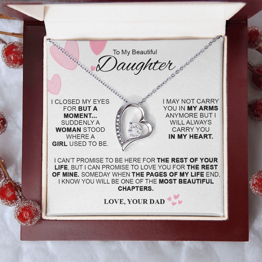 Daughter I Closed My Eyes For But A Moment | Best Gift For Daughter From Dad | Forever Love Necklace