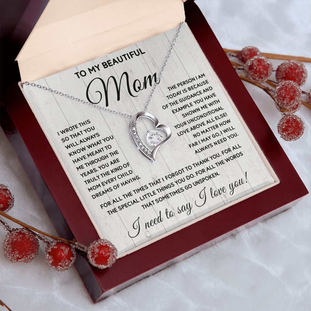 Mom I Will Always Need You, Forever Love Necklace, Anniversary Gift For Mom