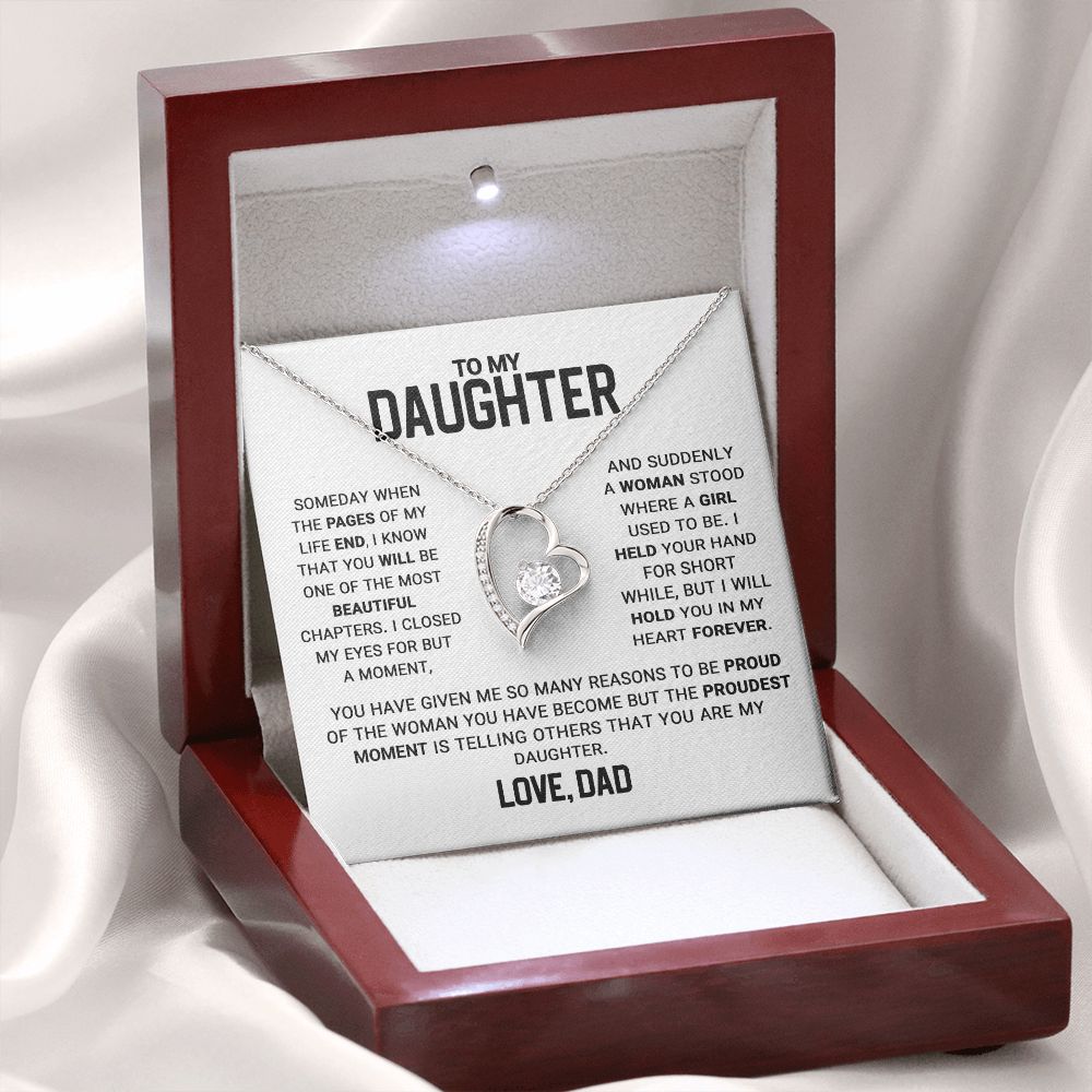 Daughter Proudest Moment, Forever Love Necklace, Gift For Daughter From Dad, Christmas Gift Idea.