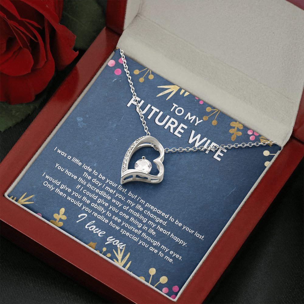 Future Wife My Heart Happy Necklace, Birthday Anniversary Gift for Girlfriend, Valentines Day Gift, Future Wife Gift