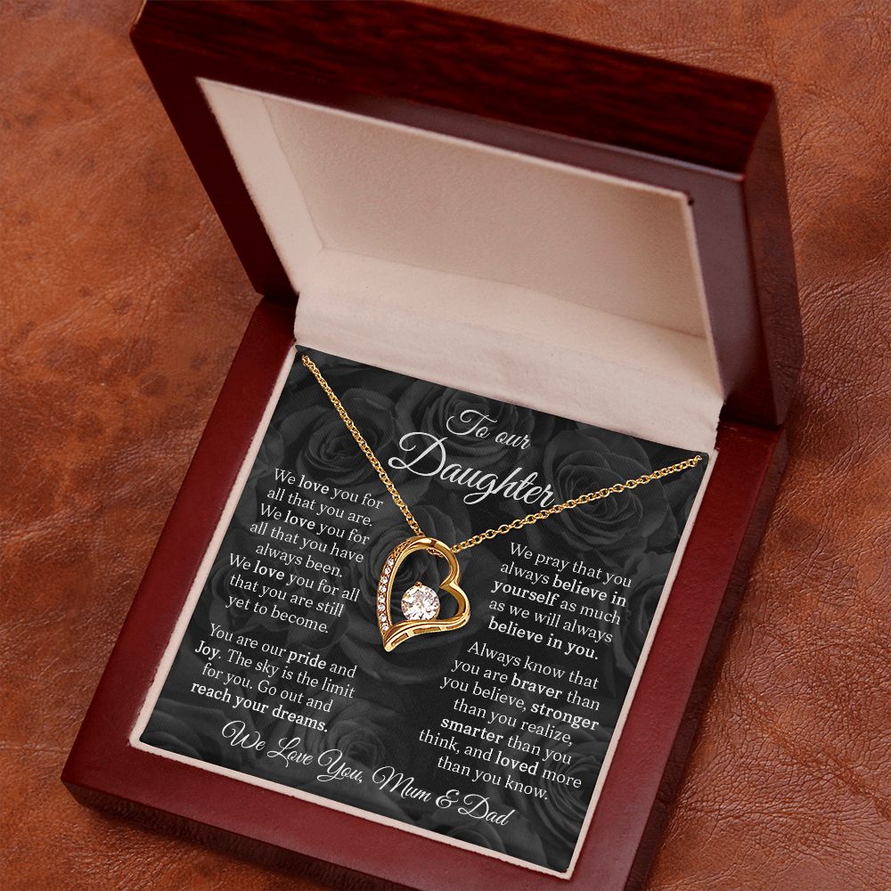 To Our Daughter | We Love You For All | Gift From Mom and Dad | Forever Love Necklace