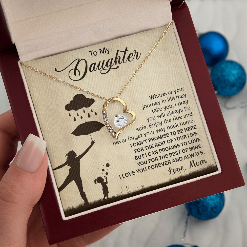 Daughter Way Back Home, Forever Love Necklace, Gift for Daughter from Mom