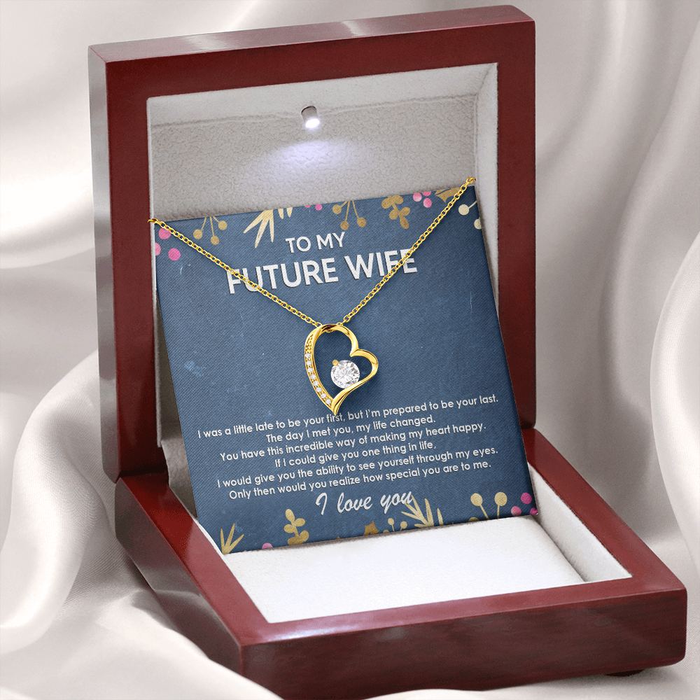 Future Wife My Heart Happy Necklace, Birthday Anniversary Gift for Girlfriend, Valentines Day Gift, Future Wife Gift