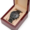 To My Son - Just Do Your Best - Engraved Stainless Steel Watch Gift From Dad