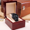 Son Aim For The Skies, Engraved Design Black Chronograph Watch, Gift for Son from Dad
