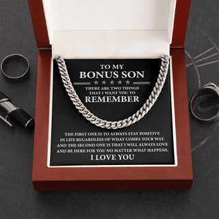 To My Bonus Son | Stay Positive | Cuban Link Chain Necklace