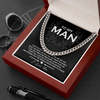 To My Man Cuban Link Chain Necklace, Gift for Man, Christmas Gift for Husband, Boyfriend Gift Ideas