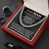 To My Man My One True Love Cuban Link Chain Necklace, Gift for Him, Husband Boyfriend Gift, Christmas Gift for Men
