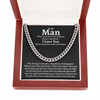To My Man The Day I Met You Cuban Link Chain Necklace, Anniversary Gifts, Gift Ideas for Boyfriend Husband, Christmas Gift for Man, Valentine's Day Gift