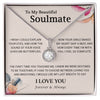 To My Beautiful Soulmate | I Wish I Could Explain Your Eyes | Eternal Hope Necklace