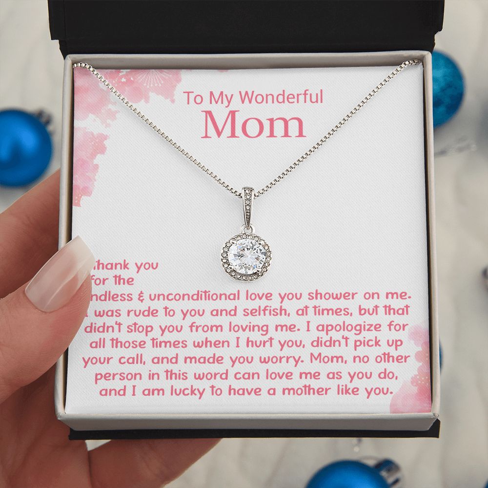 To My Wonderful Mom | Thank You For Endless And Unconditional | Eternal Hope Necklace