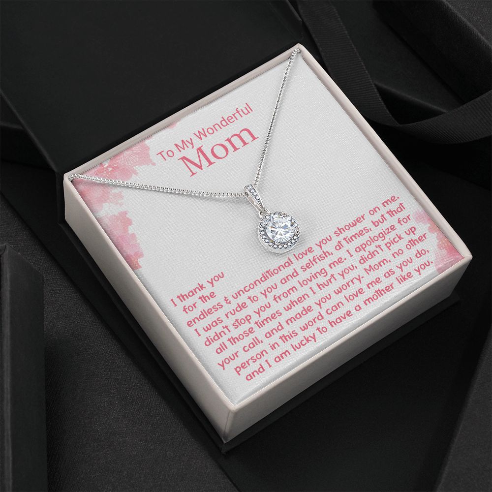 To My Wonderful Mom | Thank You For Endless And Unconditional | Eternal Hope Necklace