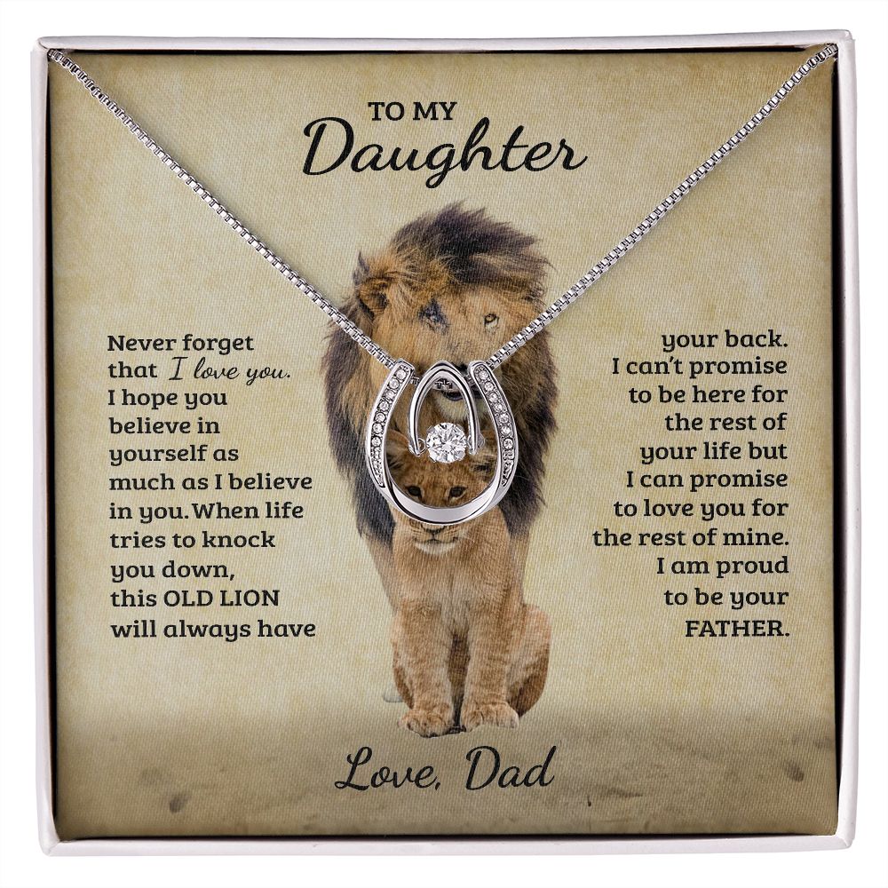 To My Daughter I When Lifes Tries To Knock You Down I Lucky In Love Necklace