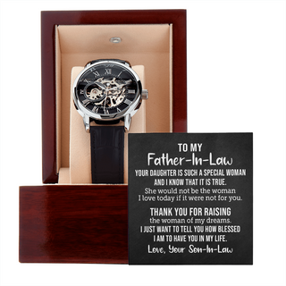 Father-In-Law | Thank You For Raising | Openwork Automatic Watch