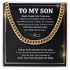 To My Son I Just Go Forth And Aim For The Skies I Cuban Link Chain Necklace