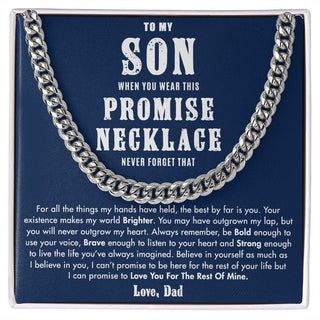 To My Son, Never Outgrow My Heart, Cuban Chain For Son