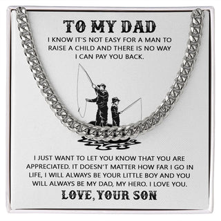 My Dad My Hero | Gift For Dad From Son | Cuban Link Chain