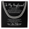 To My Boyfriend I You're My Favorite Everything I Cuban Linkchain Necklace