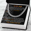 To My Son - Hold Your Head High, Cuban Link Chain Gift