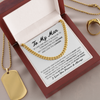 To My Man Cuban Link Chain Necklace, My Life My Love, Perfect Gift for Your Man